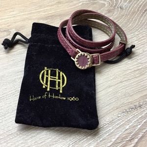 House of Harlow Sunburst Leather Wrap Bracelet